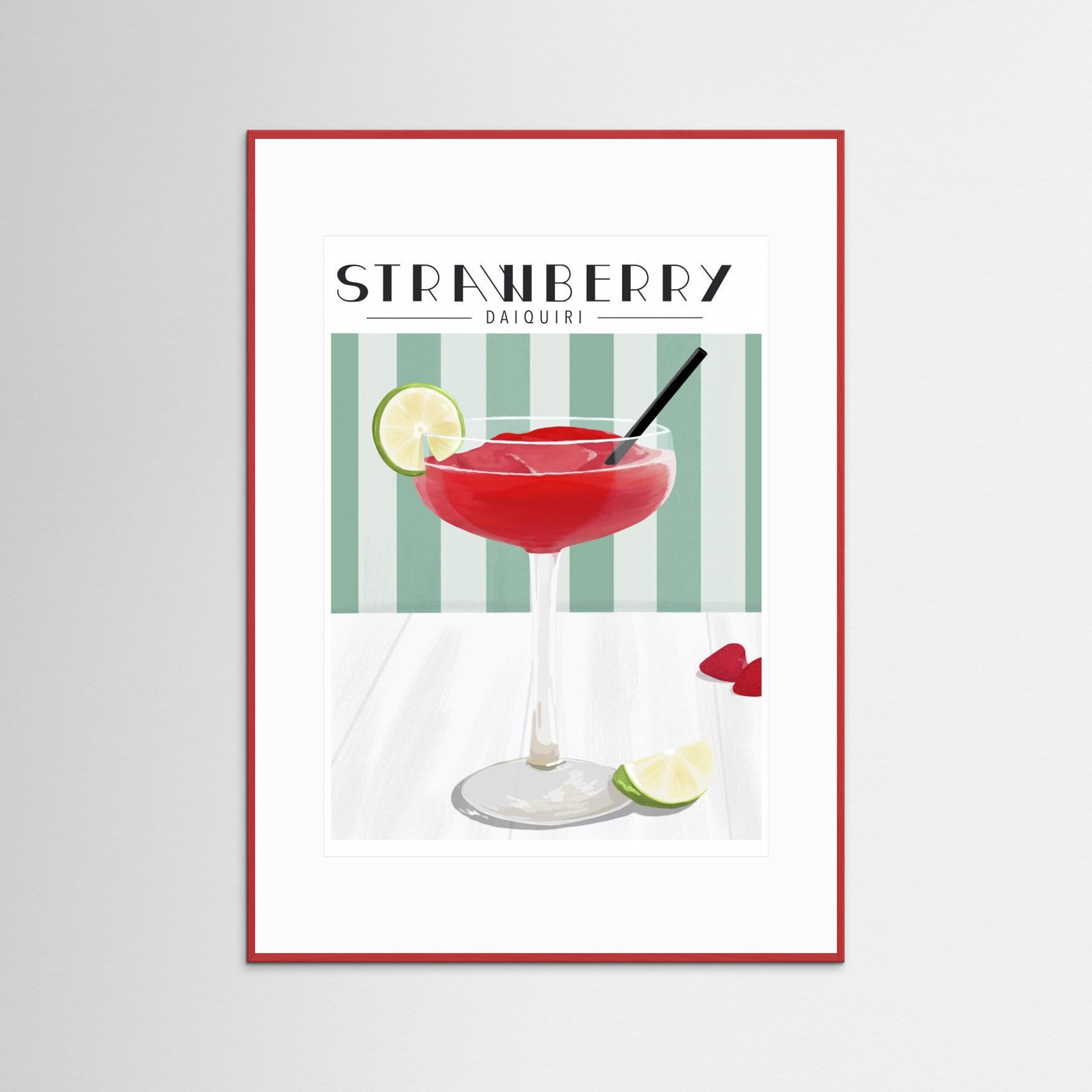 Strawberry Daiquiri by By Kammille Fine Art Paper 