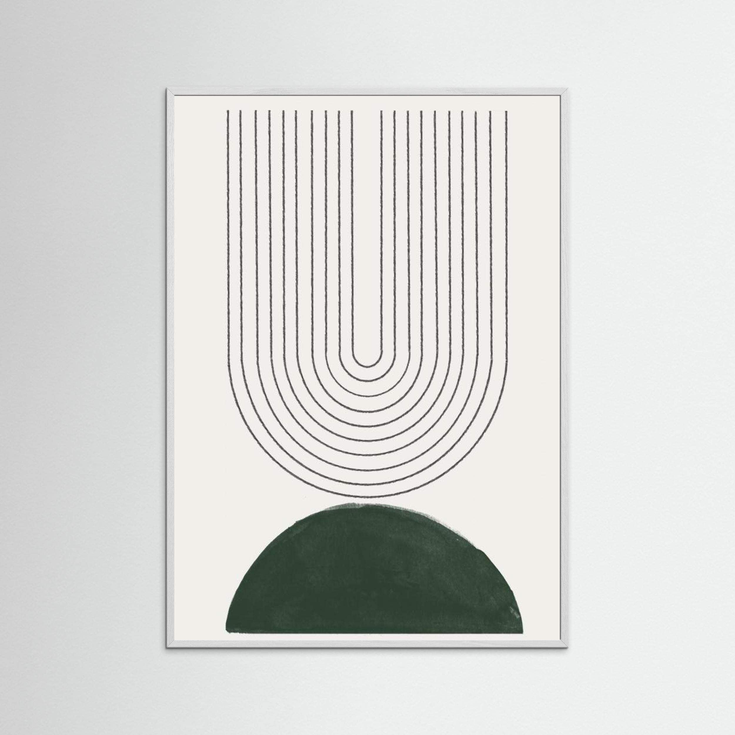 Green Mid Century Modern No.5 by The Miuus Studio Fine Art Paper 