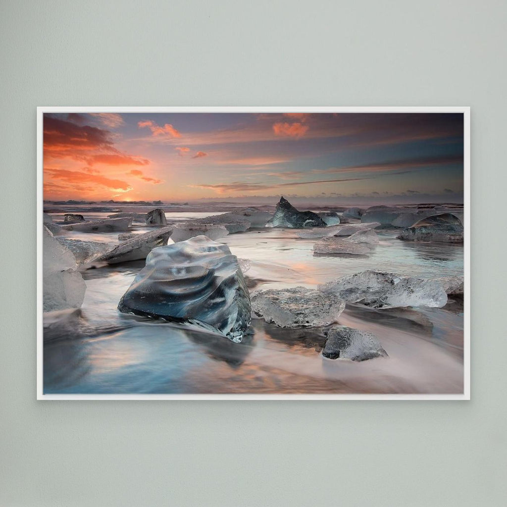glacial lagoon beach by Massimo Baroni Canvas