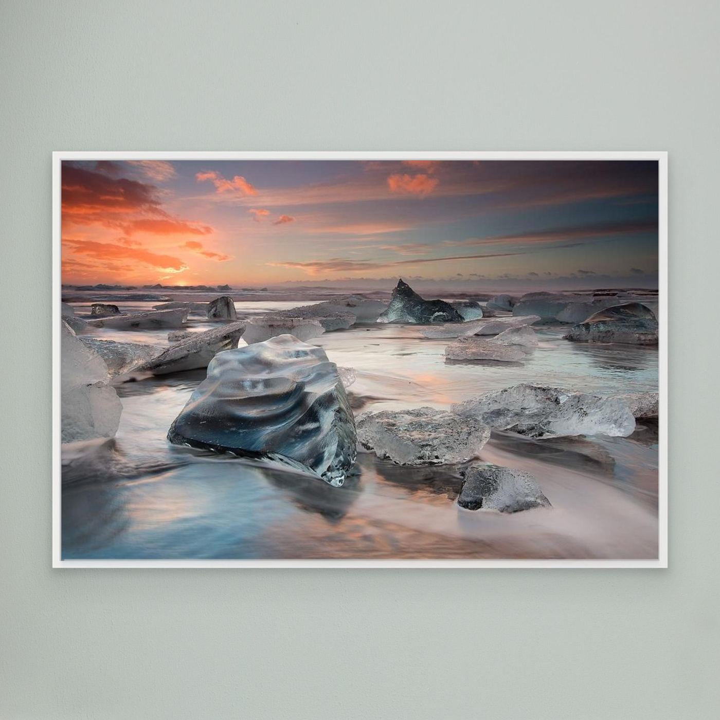 glacial lagoon beach by Massimo Baroni Canvas