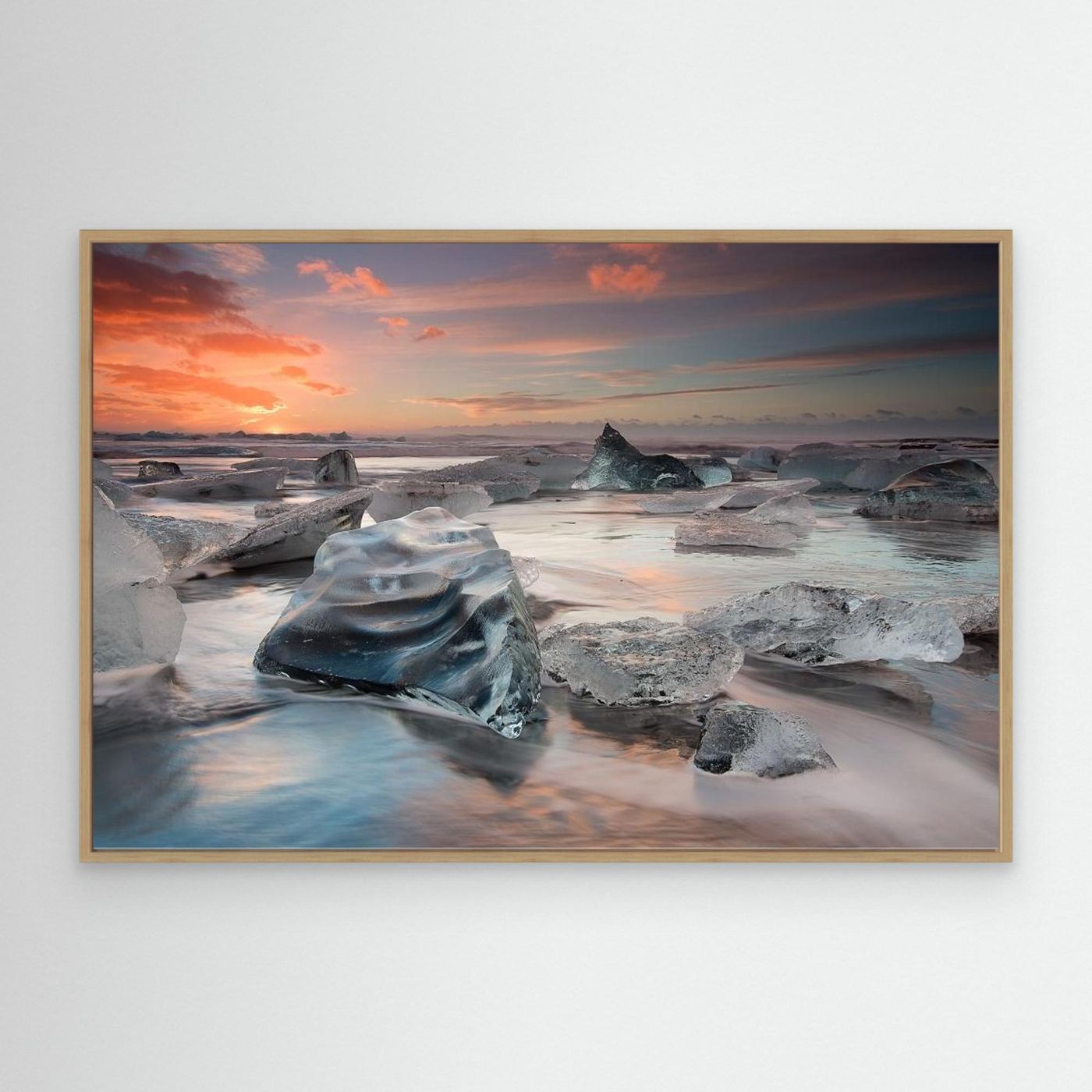 glacial lagoon beach by Massimo Baroni Canvas