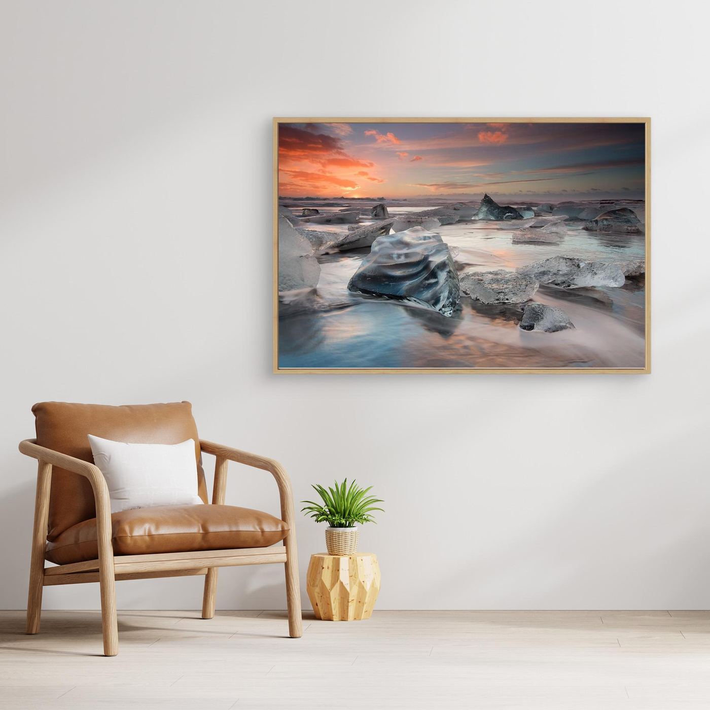 glacial lagoon beach by Massimo Baroni Canvas