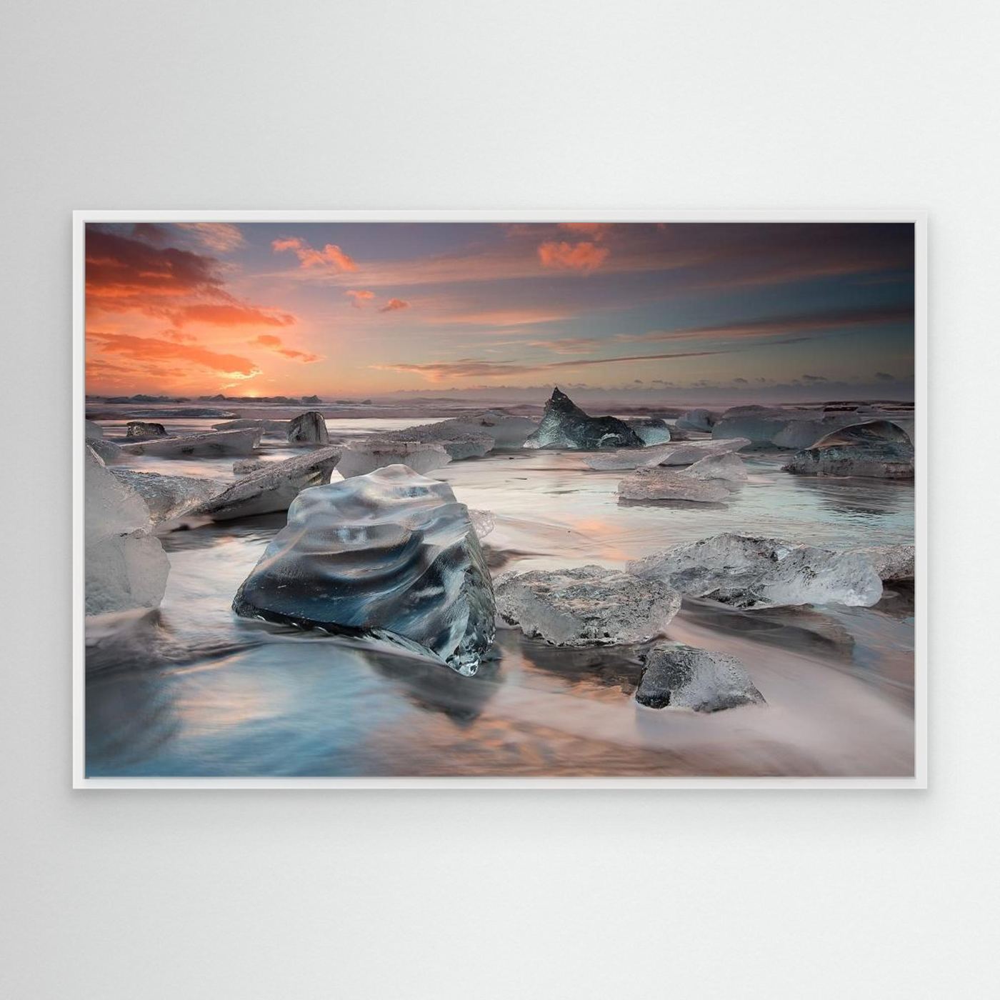 glacial lagoon beach by Massimo Baroni Canvas