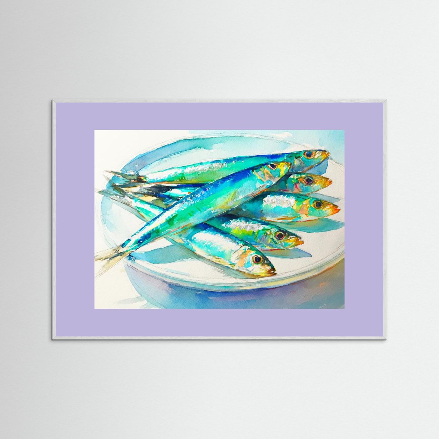 Colorful Sardines Painting by Treechild Fine Art Paper 