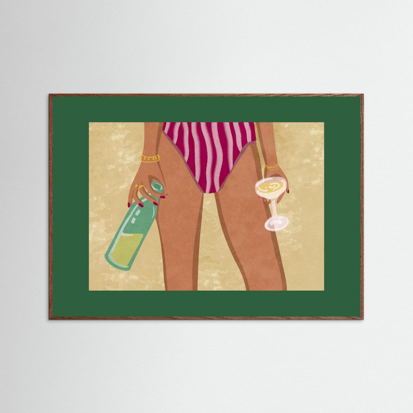 Girl with wine at the beach by Raissa Oltmanns Fine Art Paper 