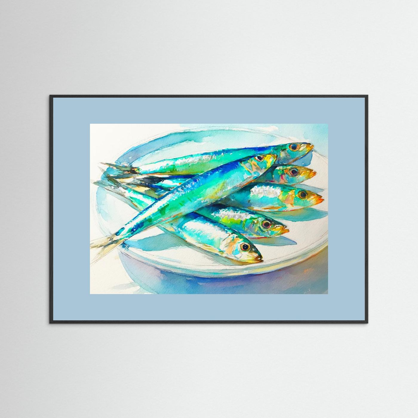 Colorful Sardines Painting by Treechild Fine Art Paper 