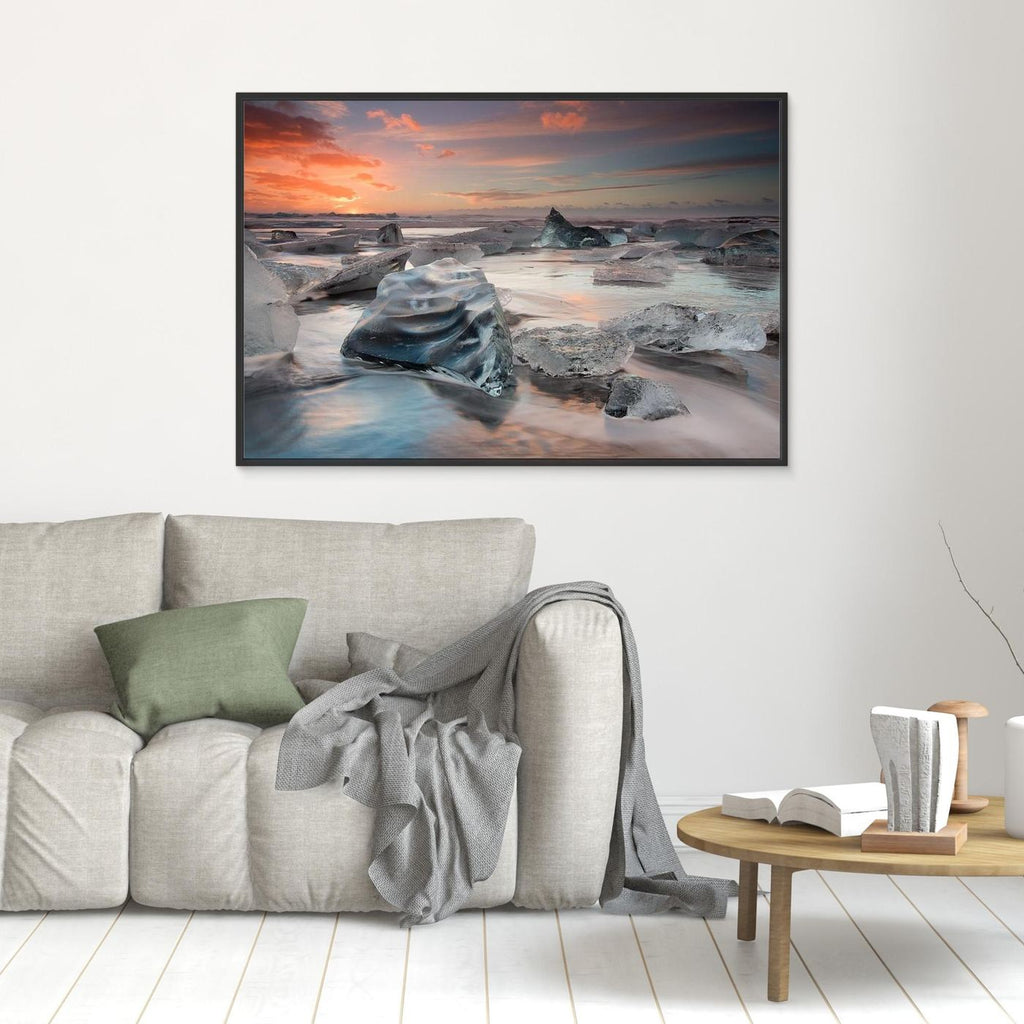 glacial lagoon beach by Massimo Baroni Canvas
