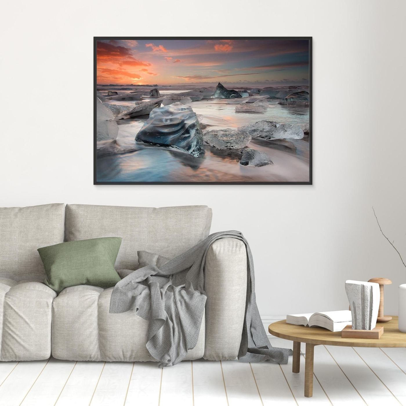 glacial lagoon beach by Massimo Baroni Canvas
