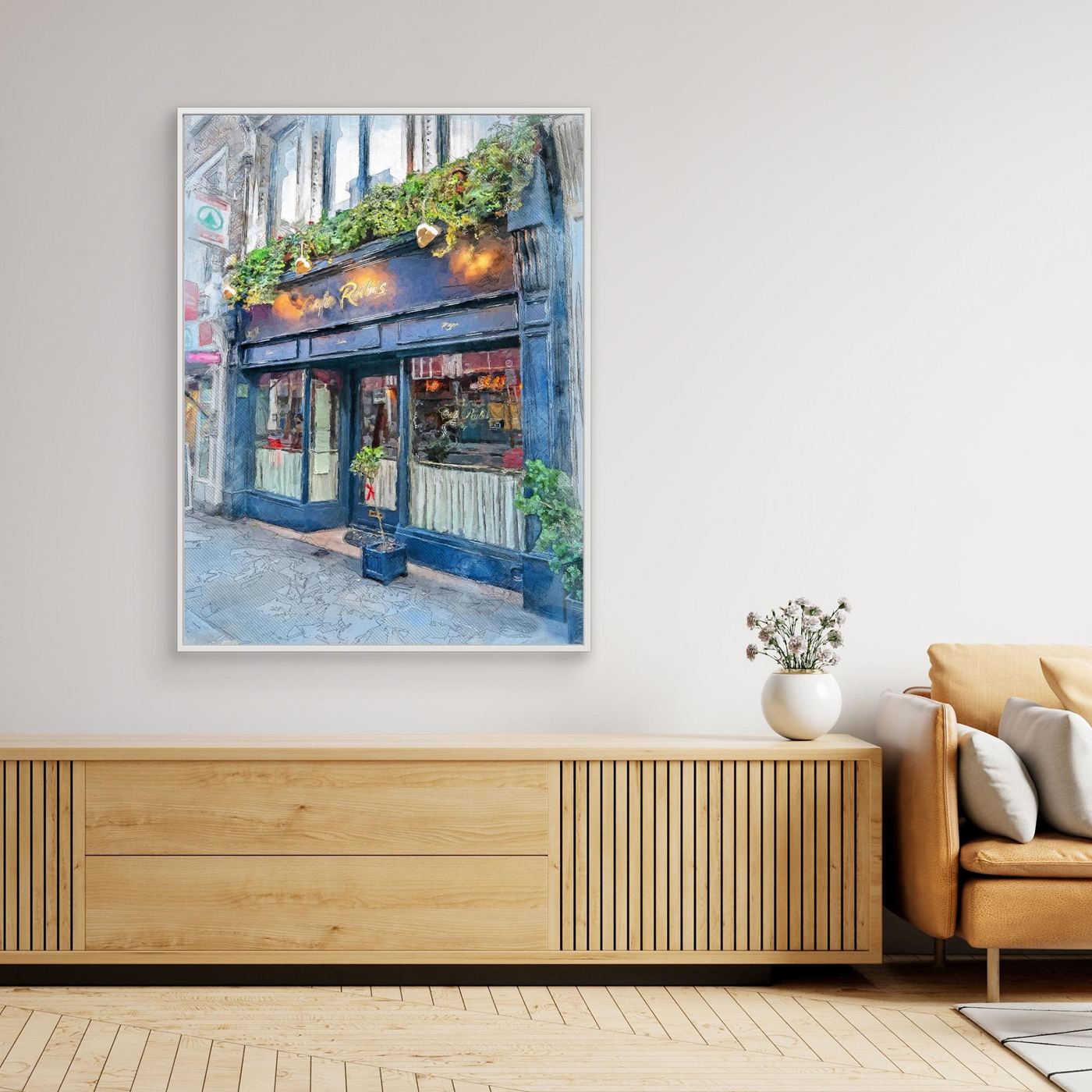 Dublin City Watercolor Art Ireland (10) by Justyna Jaszke Canvas