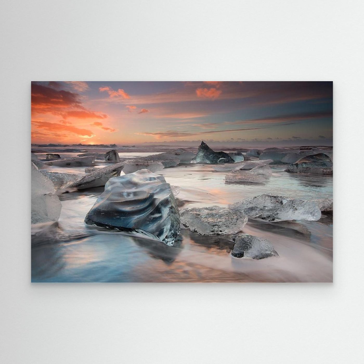 glacial lagoon beach by Massimo Baroni Canvas