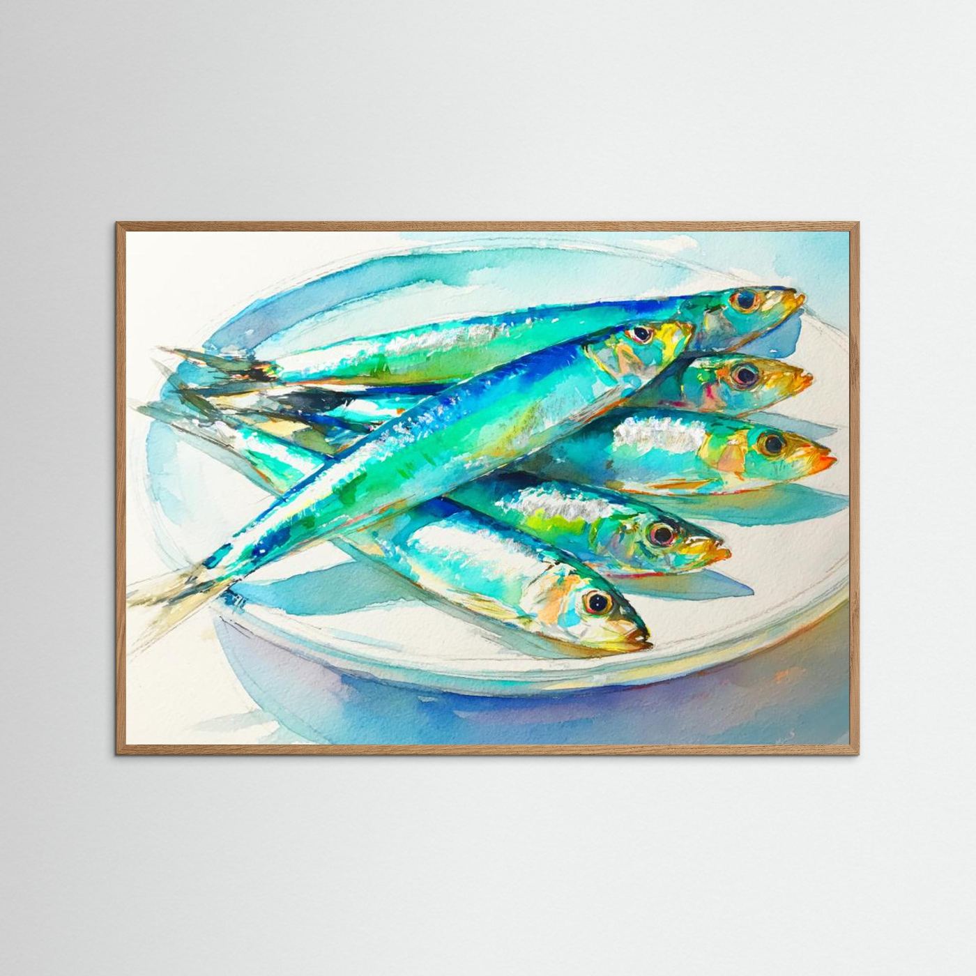 Colorful Sardines Painting by Treechild Fine Art Paper 
