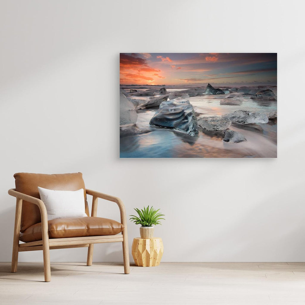 glacial lagoon beach by Massimo Baroni Canvas