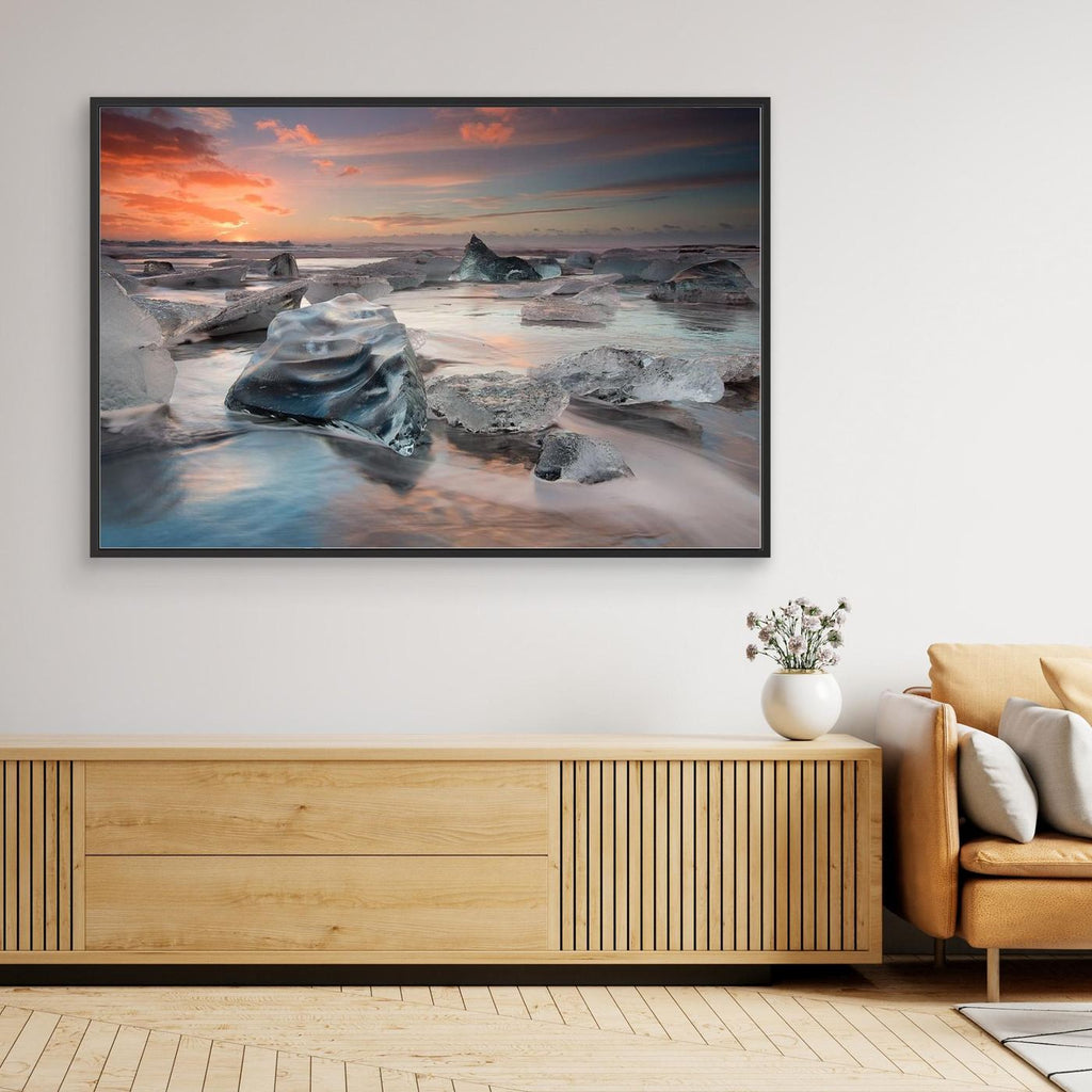 glacial lagoon beach by Massimo Baroni Canvas