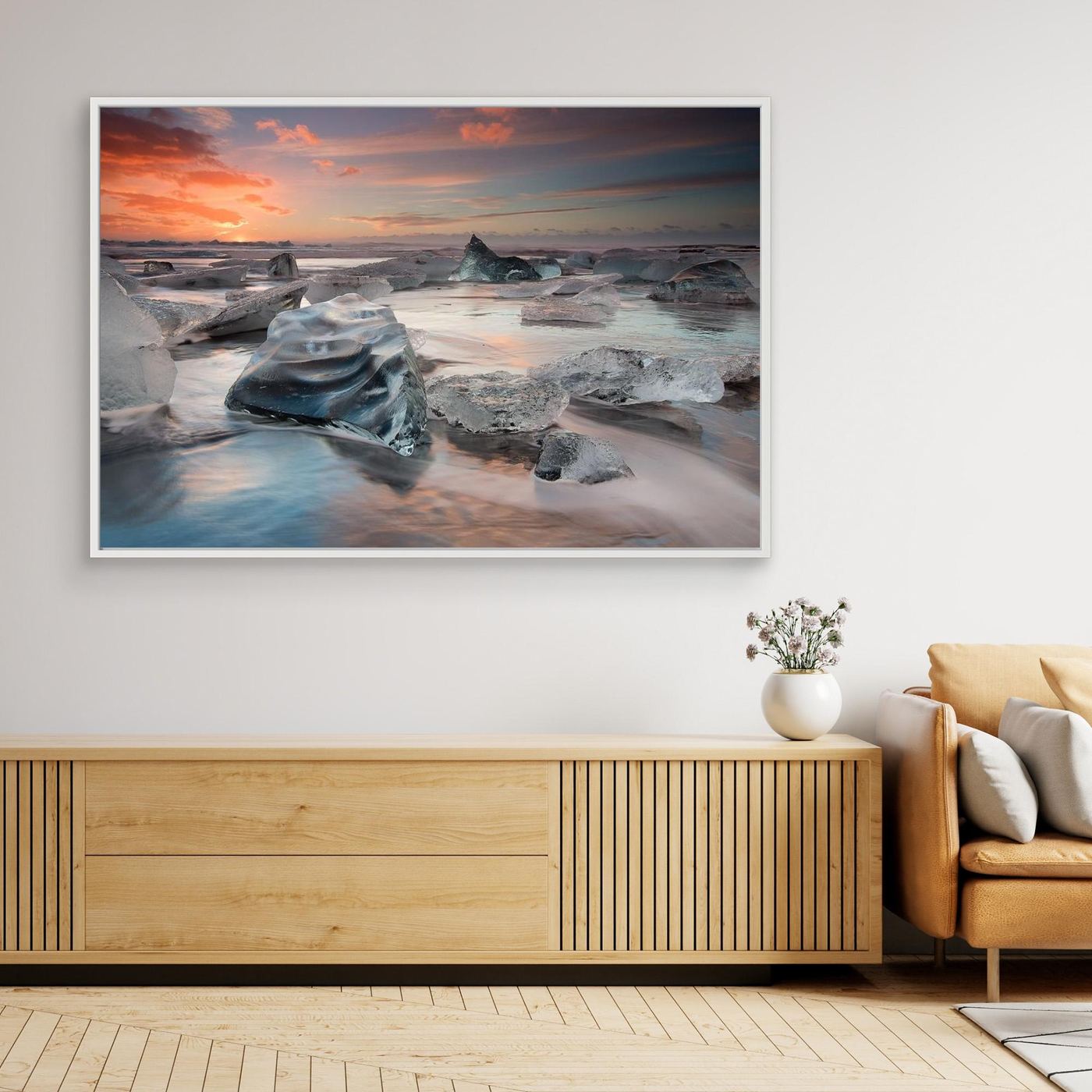 glacial lagoon beach by Massimo Baroni Canvas