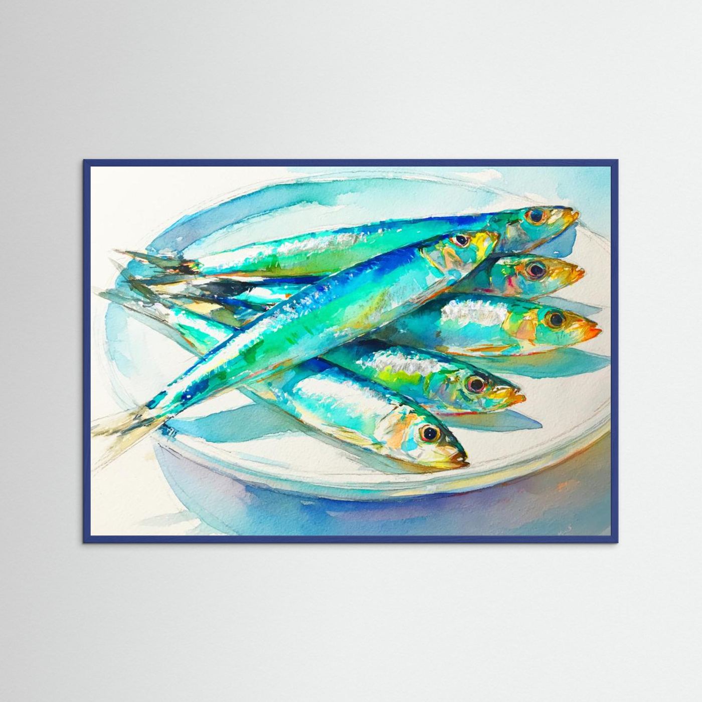Colorful Sardines Painting by Treechild Fine Art Paper 