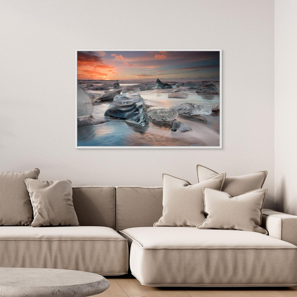 glacial lagoon beach by Massimo Baroni Canvas