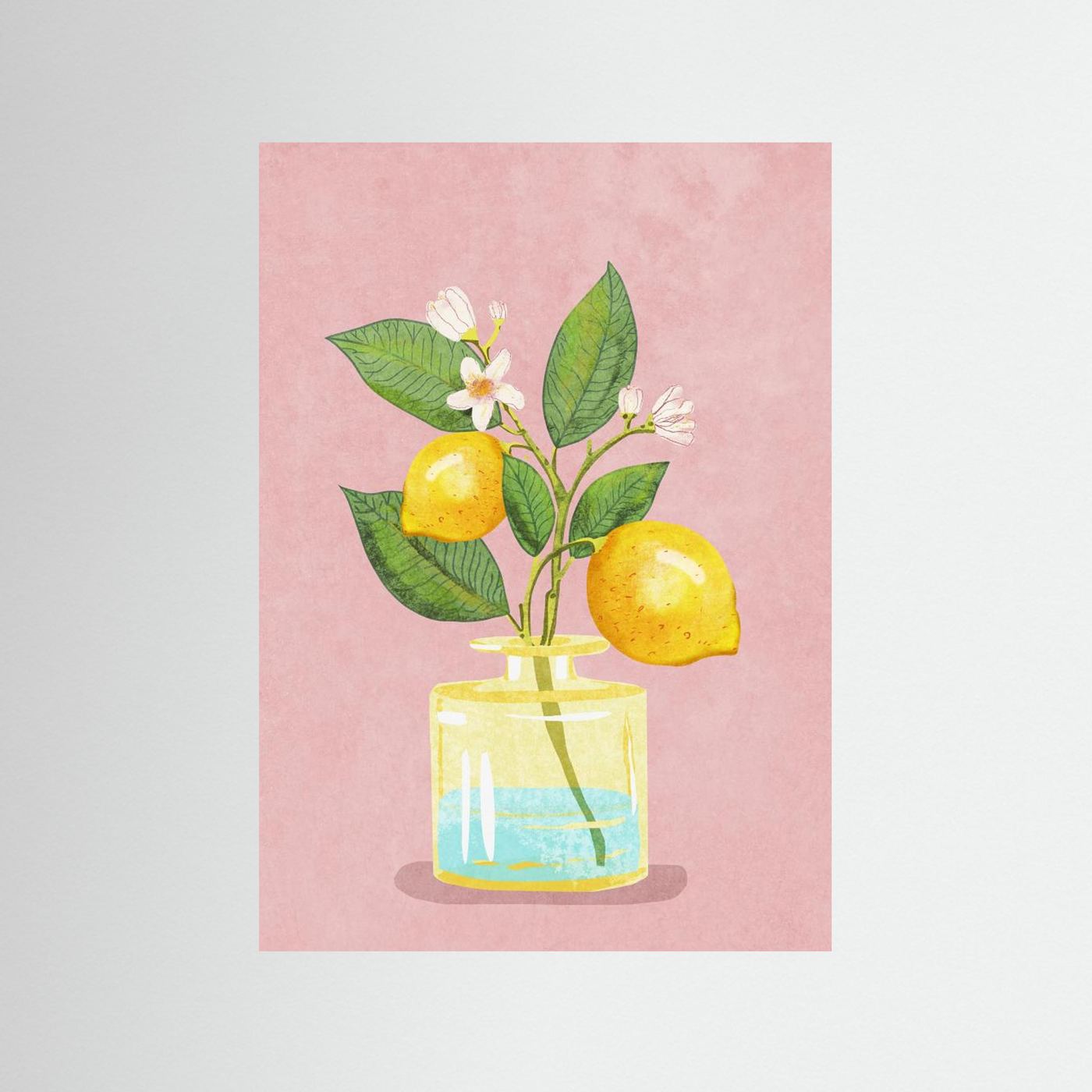 Lemon Bunch In Vase by Raissa Oltmanns Fine Art Paper 