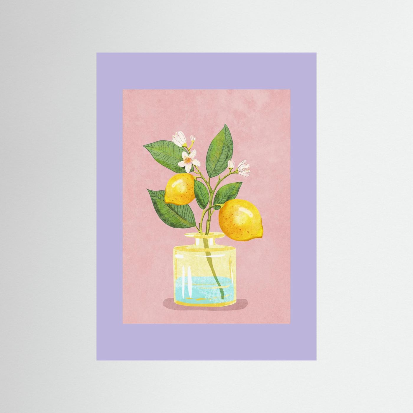 Lemon Bunch In Vase by Raissa Oltmanns Fine Art Paper 