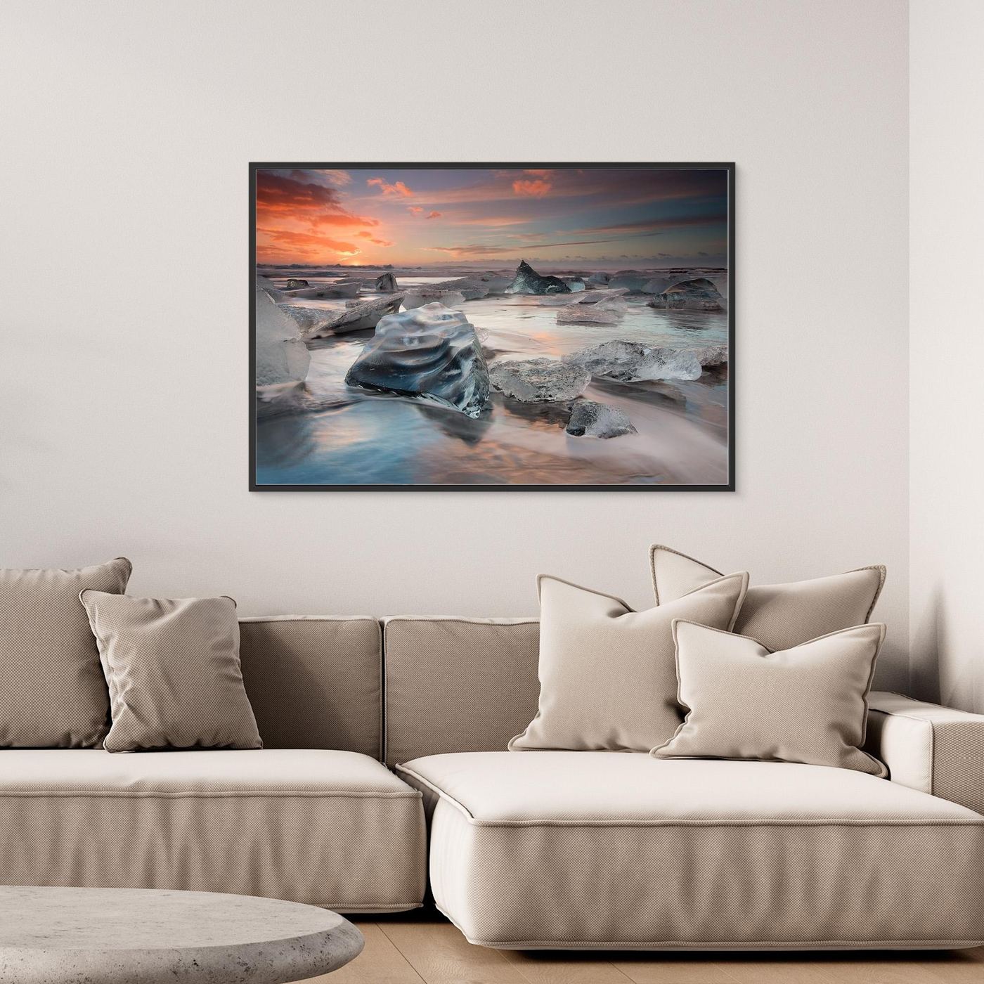 glacial lagoon beach by Massimo Baroni Canvas
