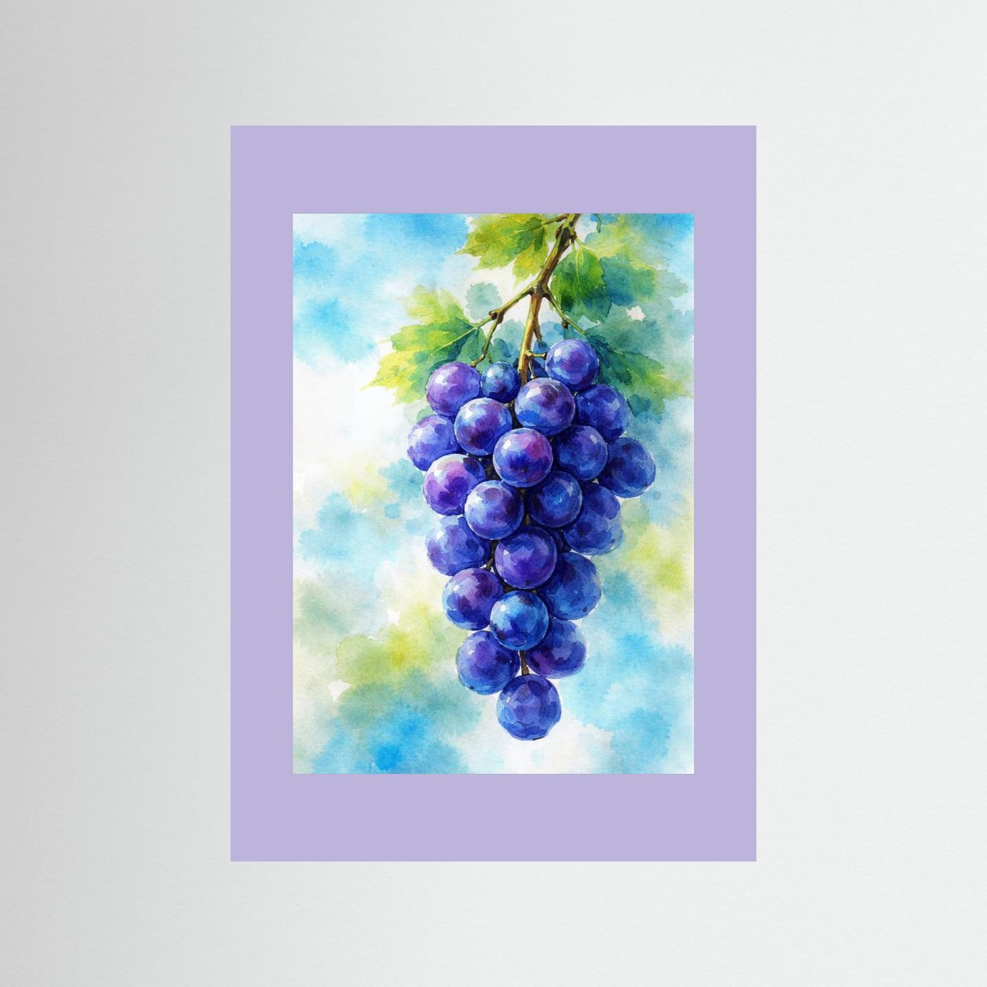 Purple Grapes Watercolor by Natalie Bruns Fine Art Paper 