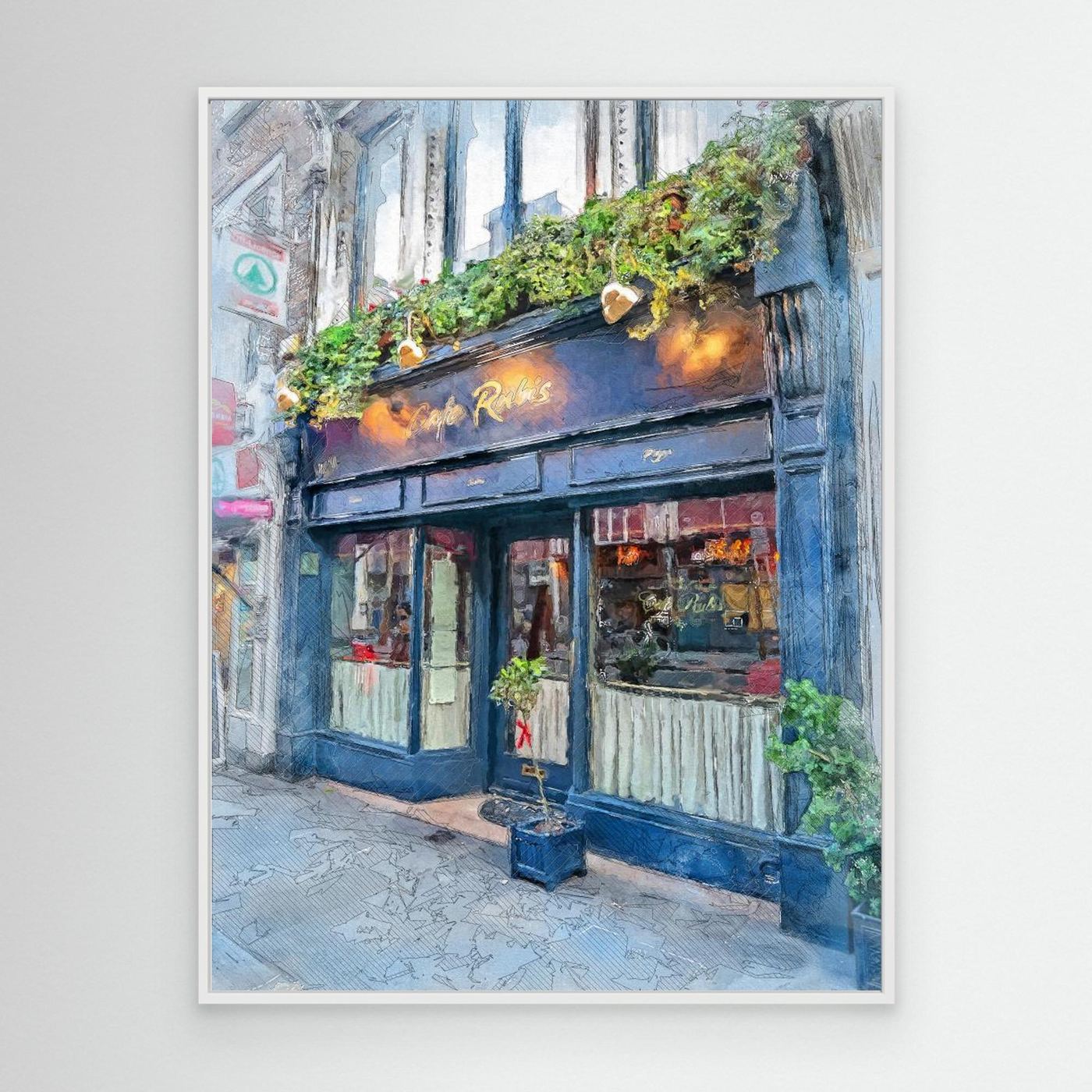 Dublin City Watercolor Art Ireland (10) by Justyna Jaszke Canvas