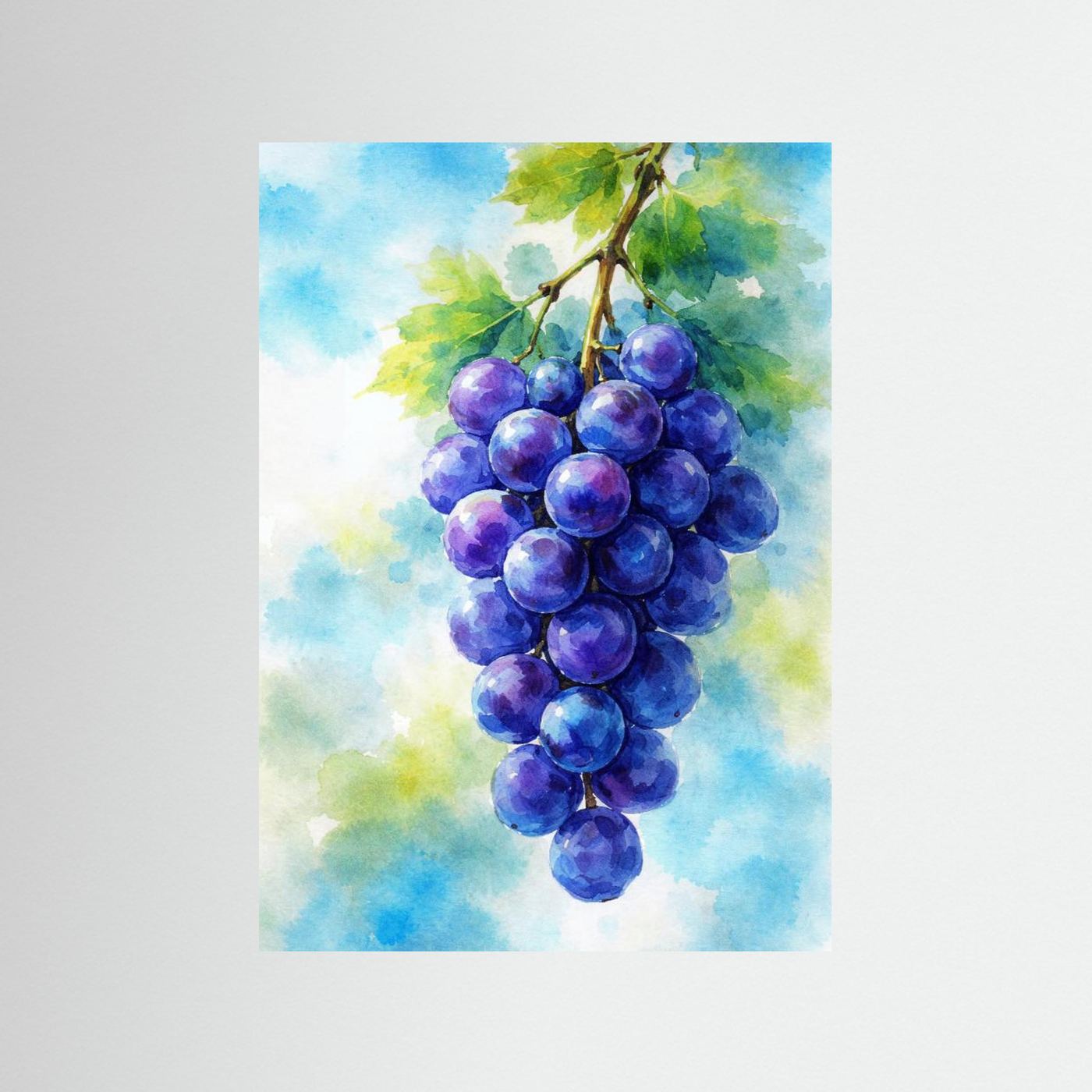 Purple Grapes Watercolor by Natalie Bruns Fine Art Paper 