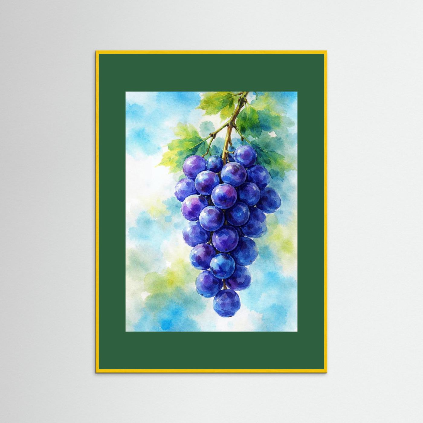 Purple Grapes Watercolor by Natalie Bruns Fine Art Paper 