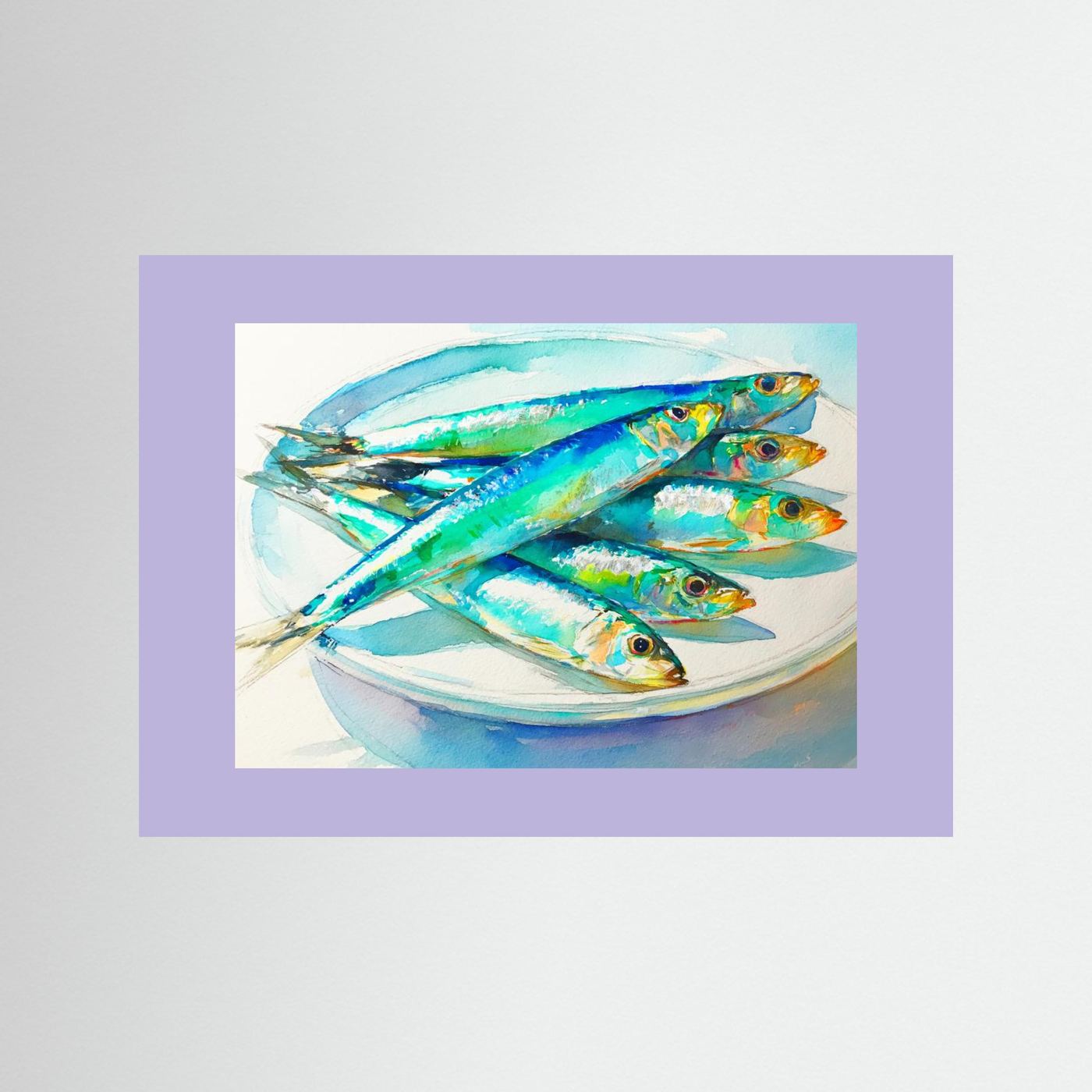 Colorful Sardines Painting by Treechild Fine Art Paper 