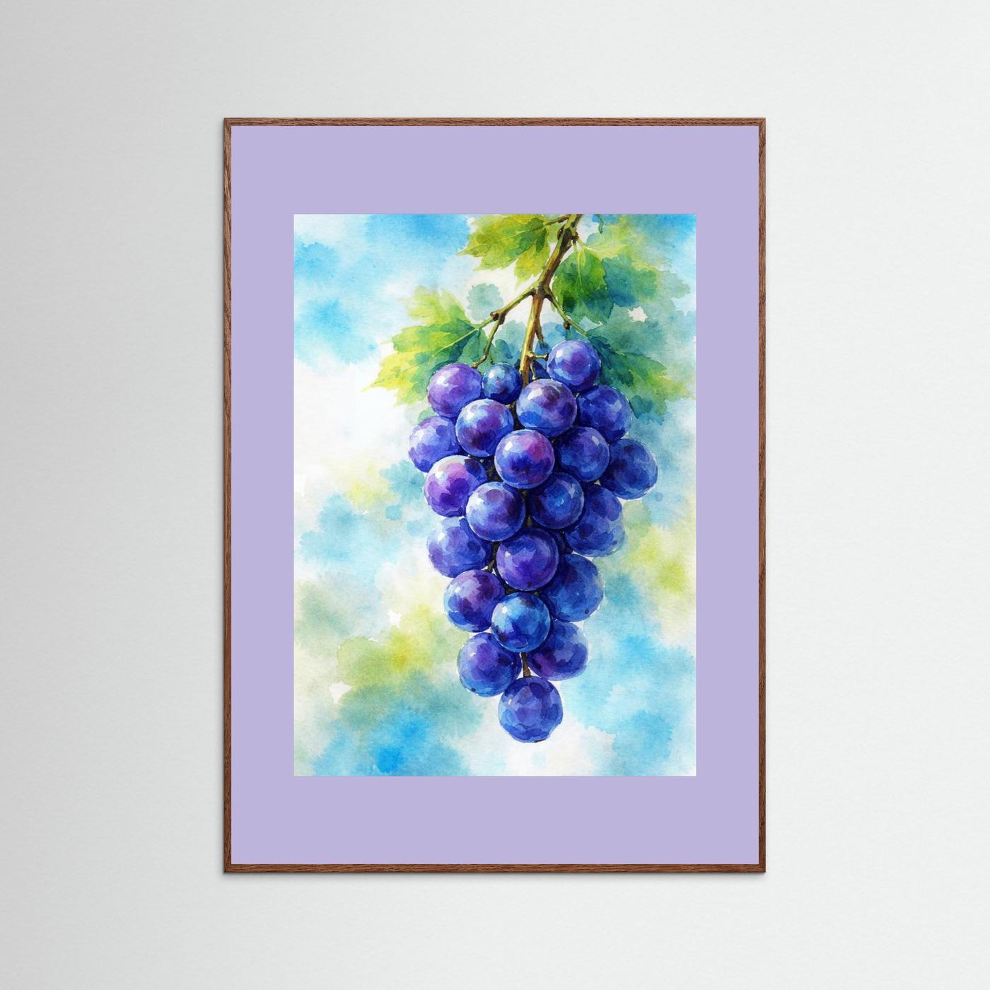 Purple Grapes Watercolor by Natalie Bruns Fine Art Paper 