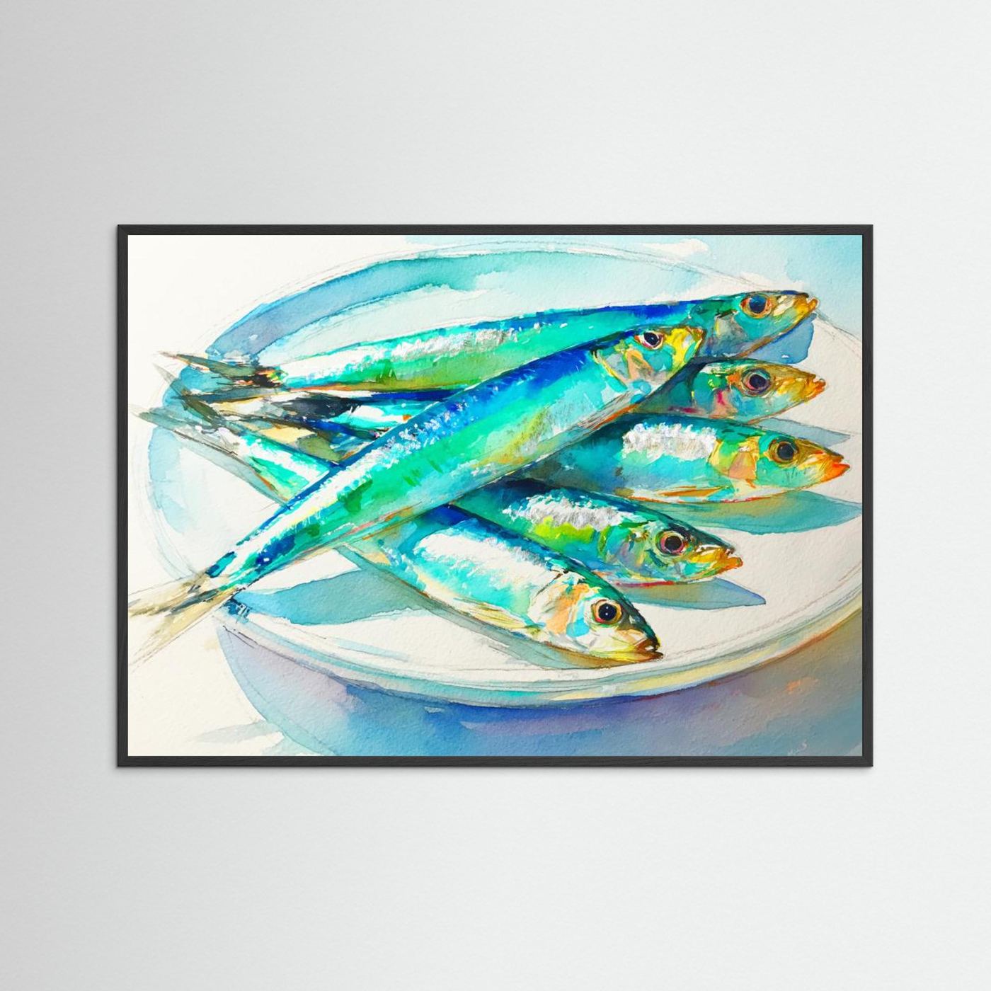 Colorful Sardines Painting by Treechild Fine Art Paper 