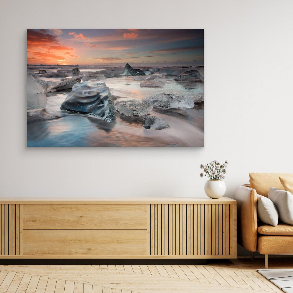 glacial lagoon beach by Massimo Baroni Canvas
