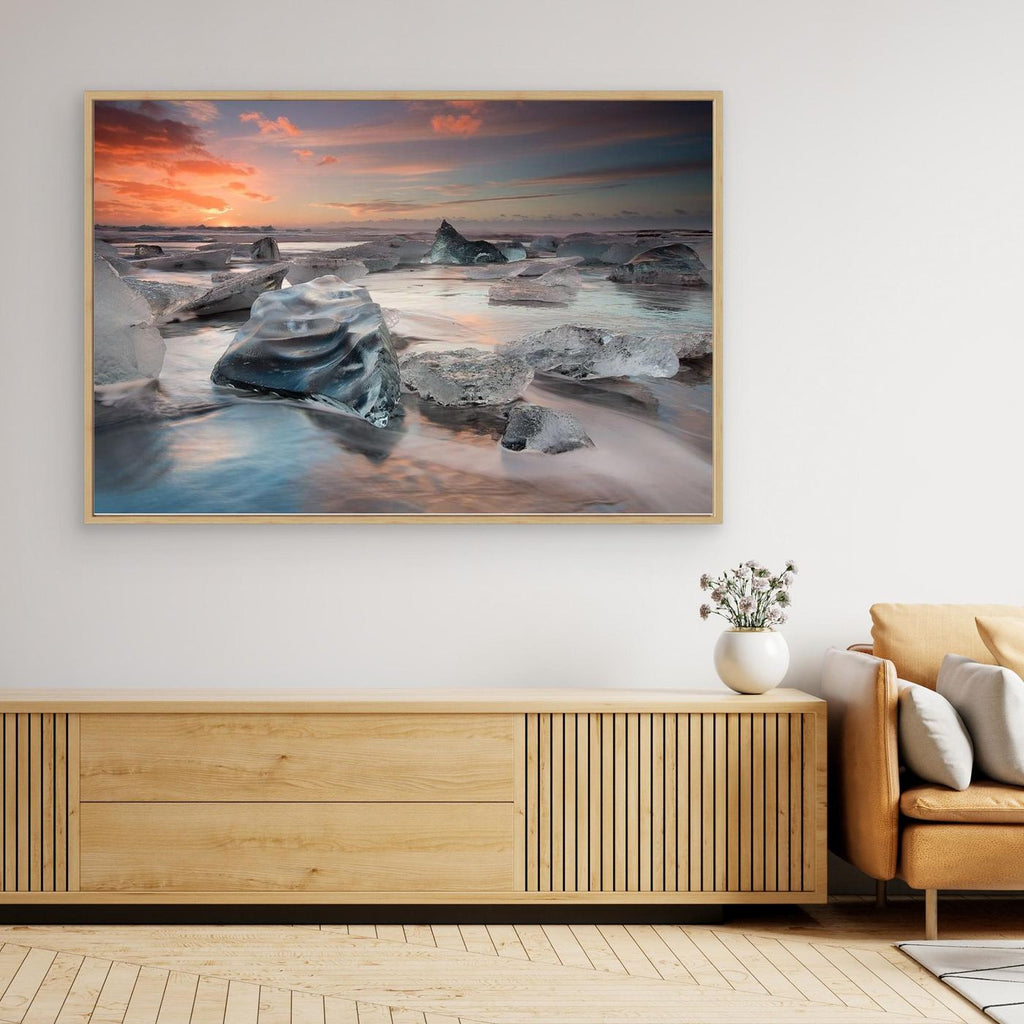 glacial lagoon beach by Massimo Baroni Canvas