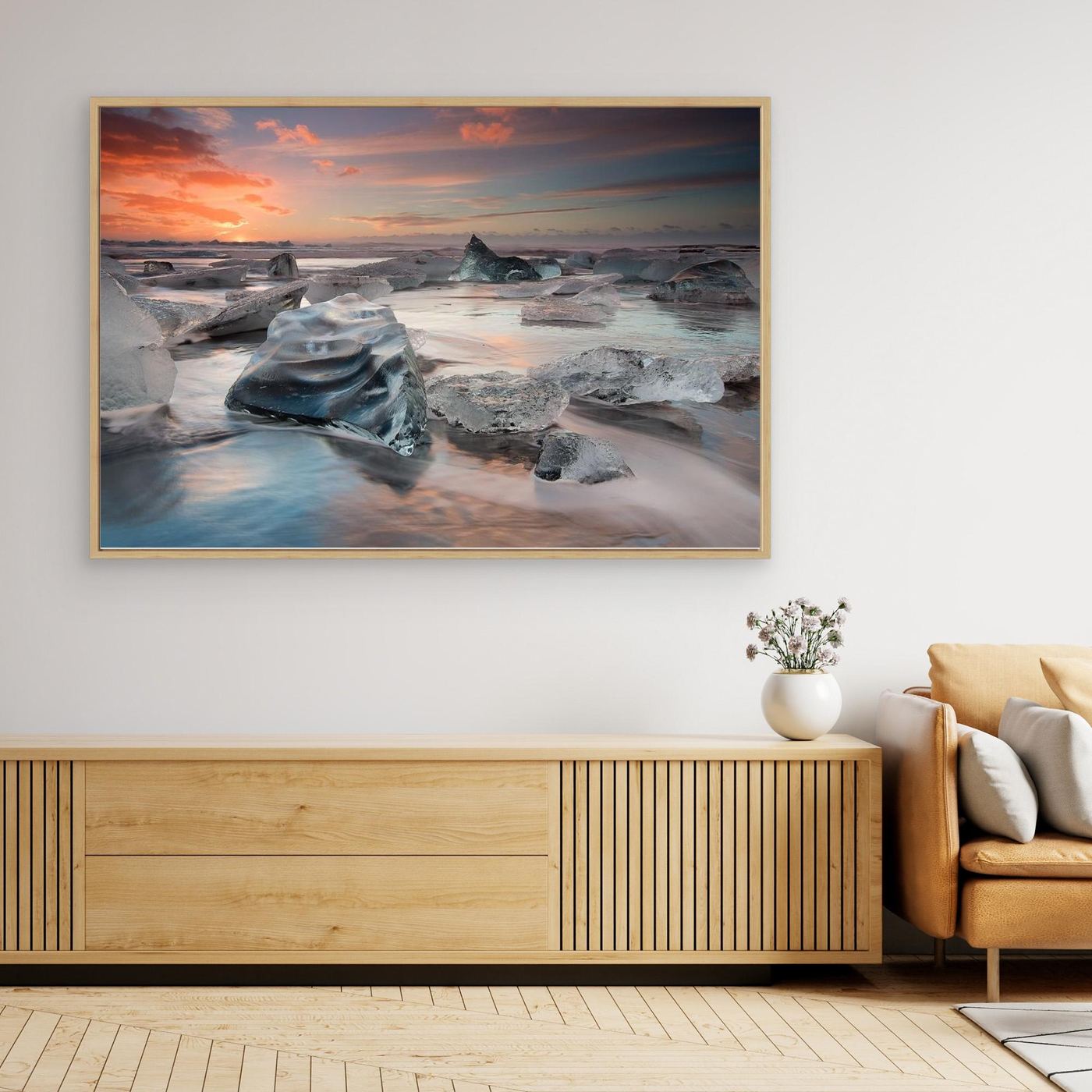 glacial lagoon beach by Massimo Baroni Canvas