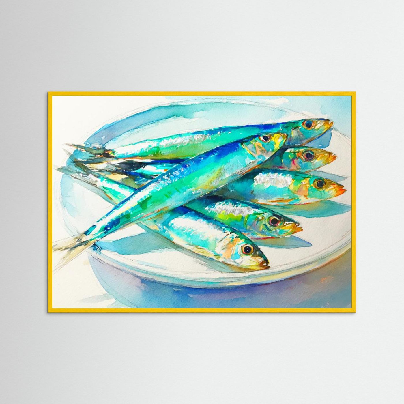 Colorful Sardines Painting by Treechild Fine Art Paper 