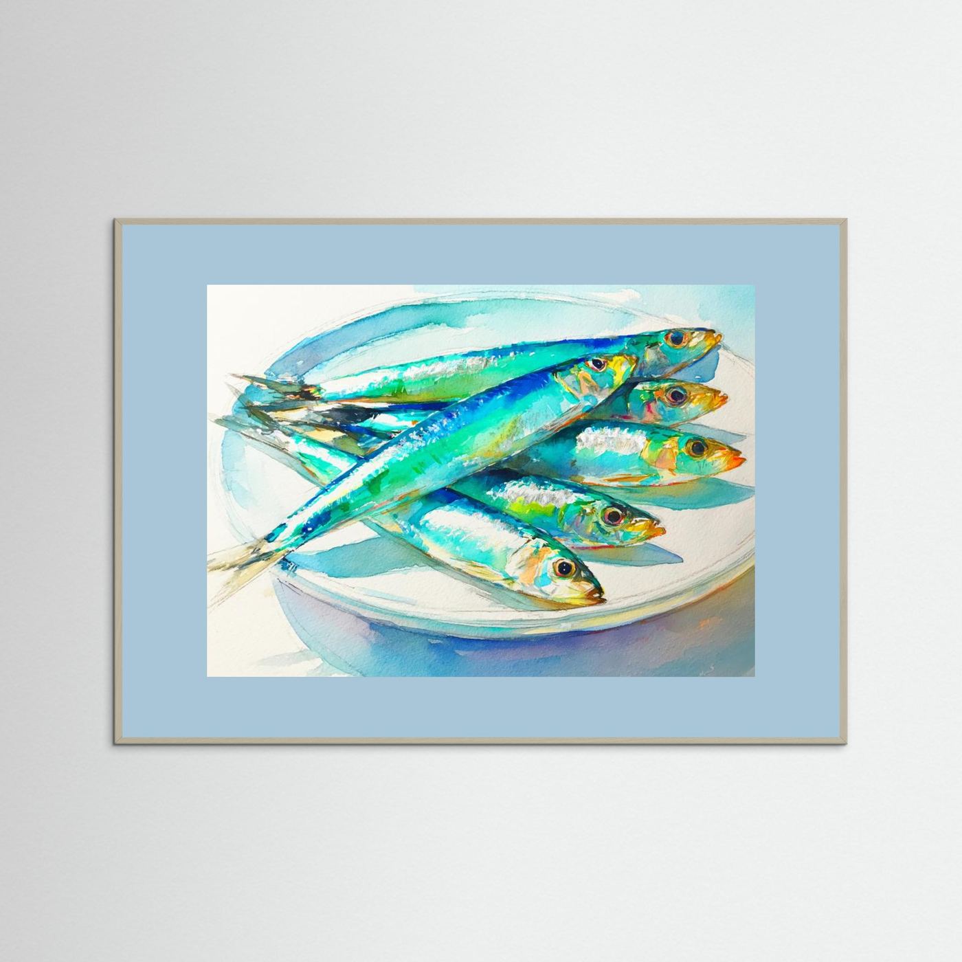 Colorful Sardines Painting by Treechild Fine Art Paper 