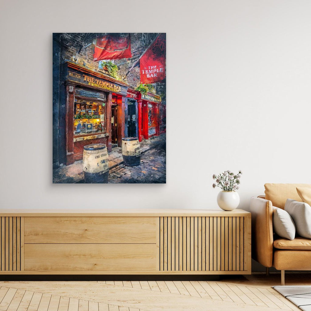 Dublin City Watercolor Art Ireland (23) by Justyna Jaszke Canvas