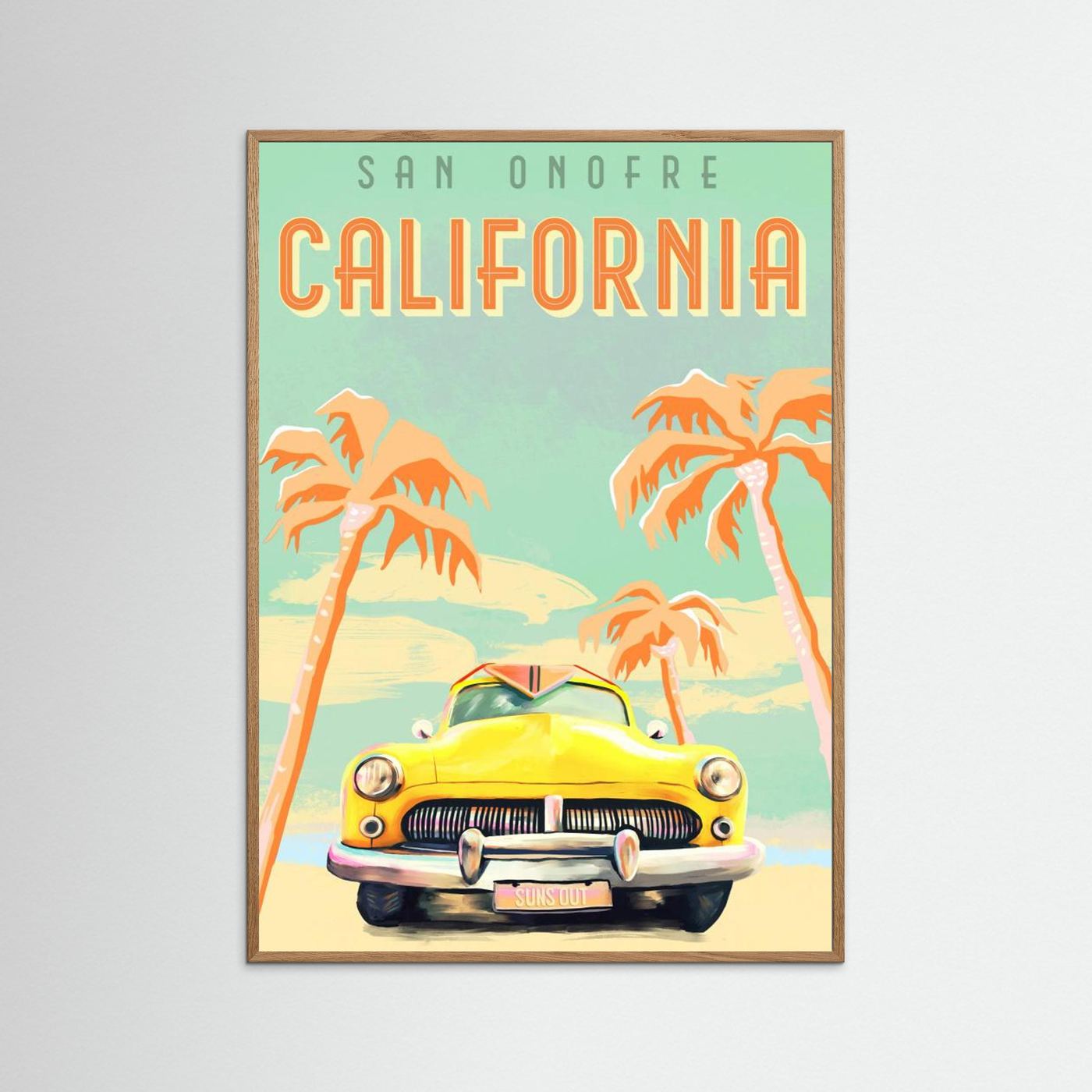 California Surf Poster by The Whiskey Ginger Fine Art Paper