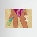 Girl with wine at the beach by Raissa Oltmanns Fine Art Paper 
