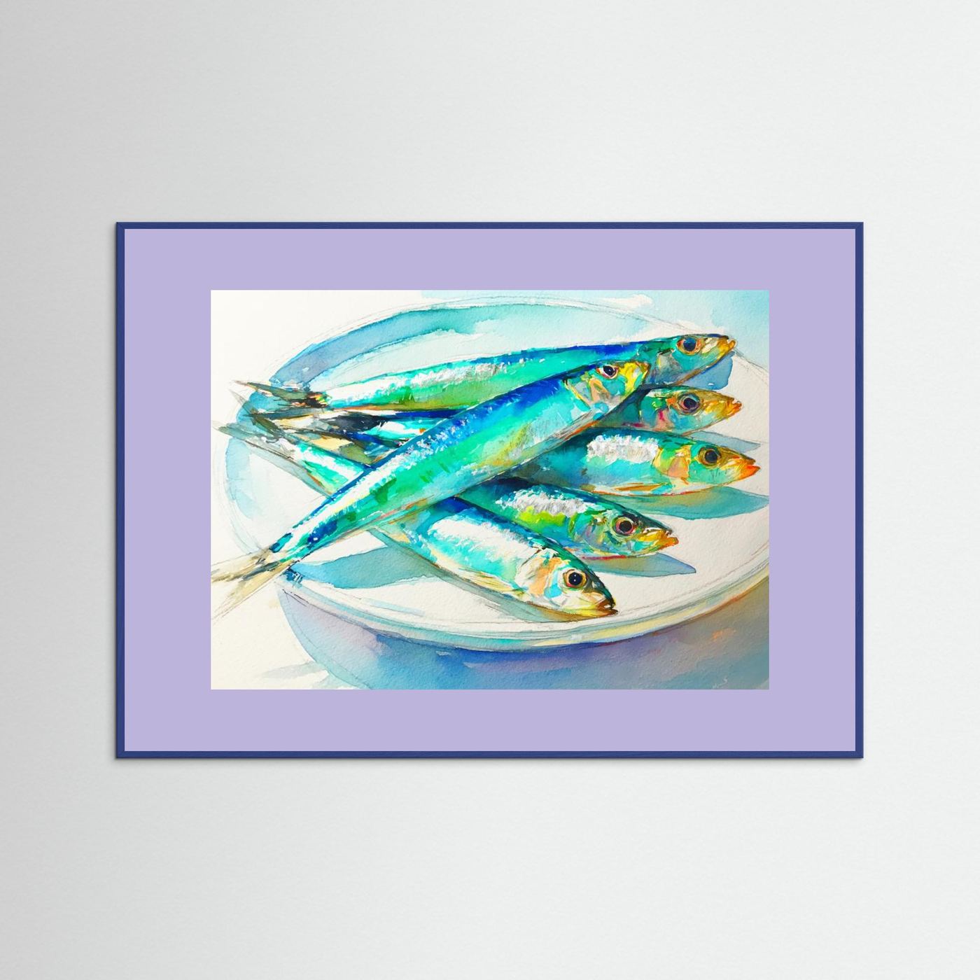 Colorful Sardines Painting by Treechild Fine Art Paper 