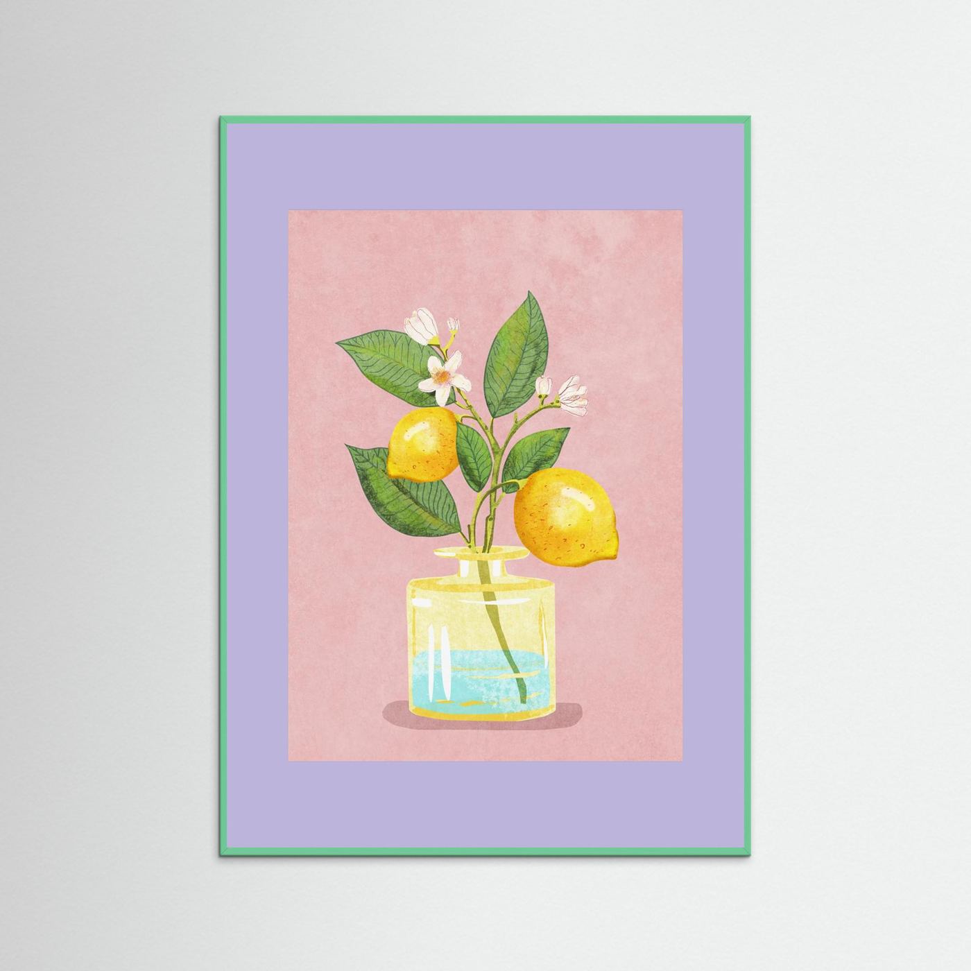 Lemon Bunch In Vase by Raissa Oltmanns Fine Art Paper 