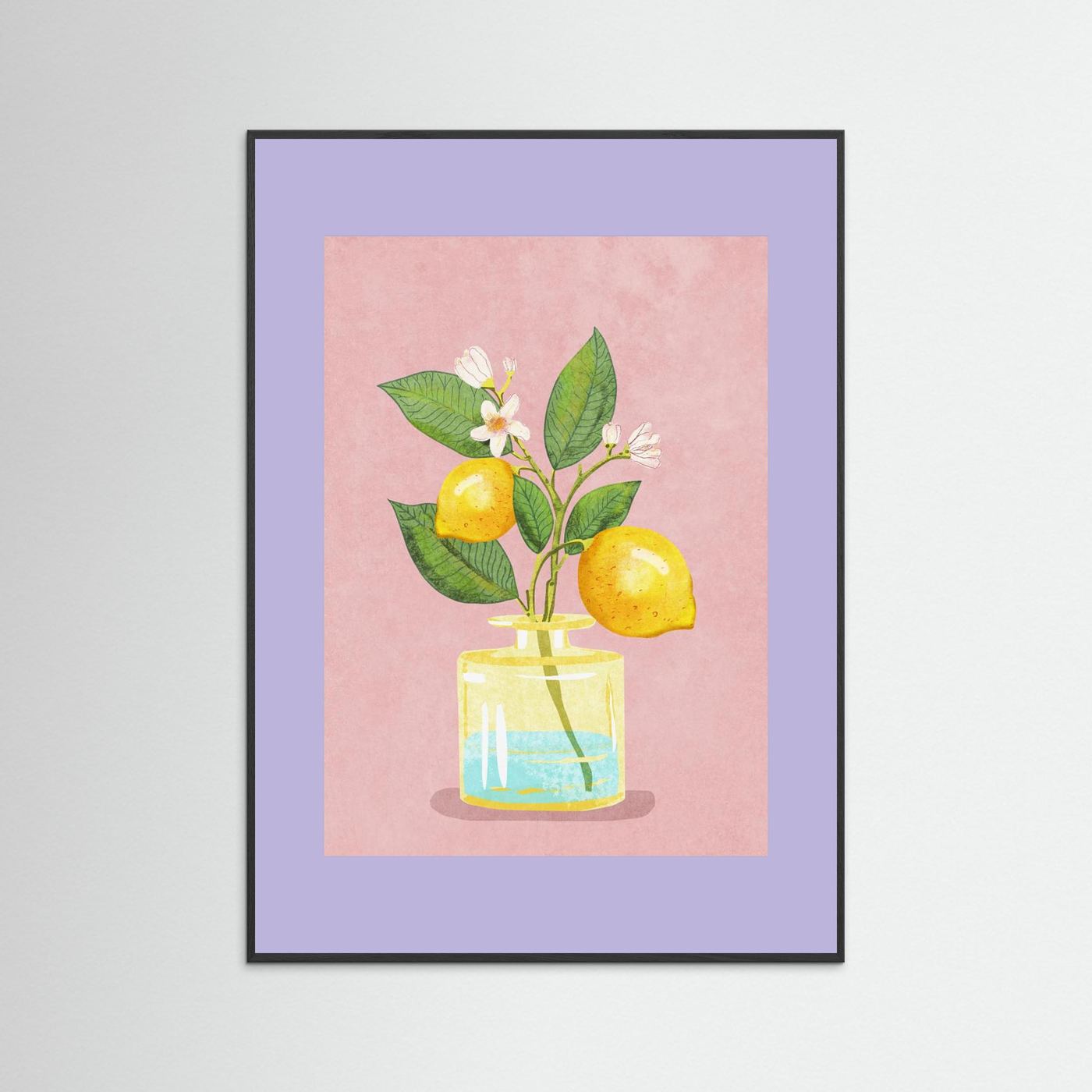 Lemon Bunch In Vase by Raissa Oltmanns Fine Art Paper 