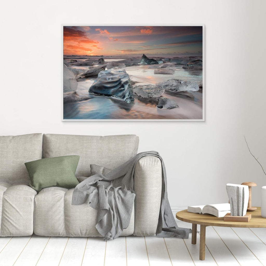 glacial lagoon beach by Massimo Baroni Canvas