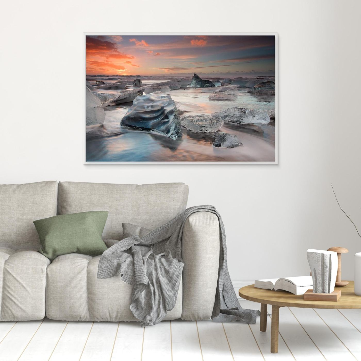 glacial lagoon beach by Massimo Baroni Canvas
