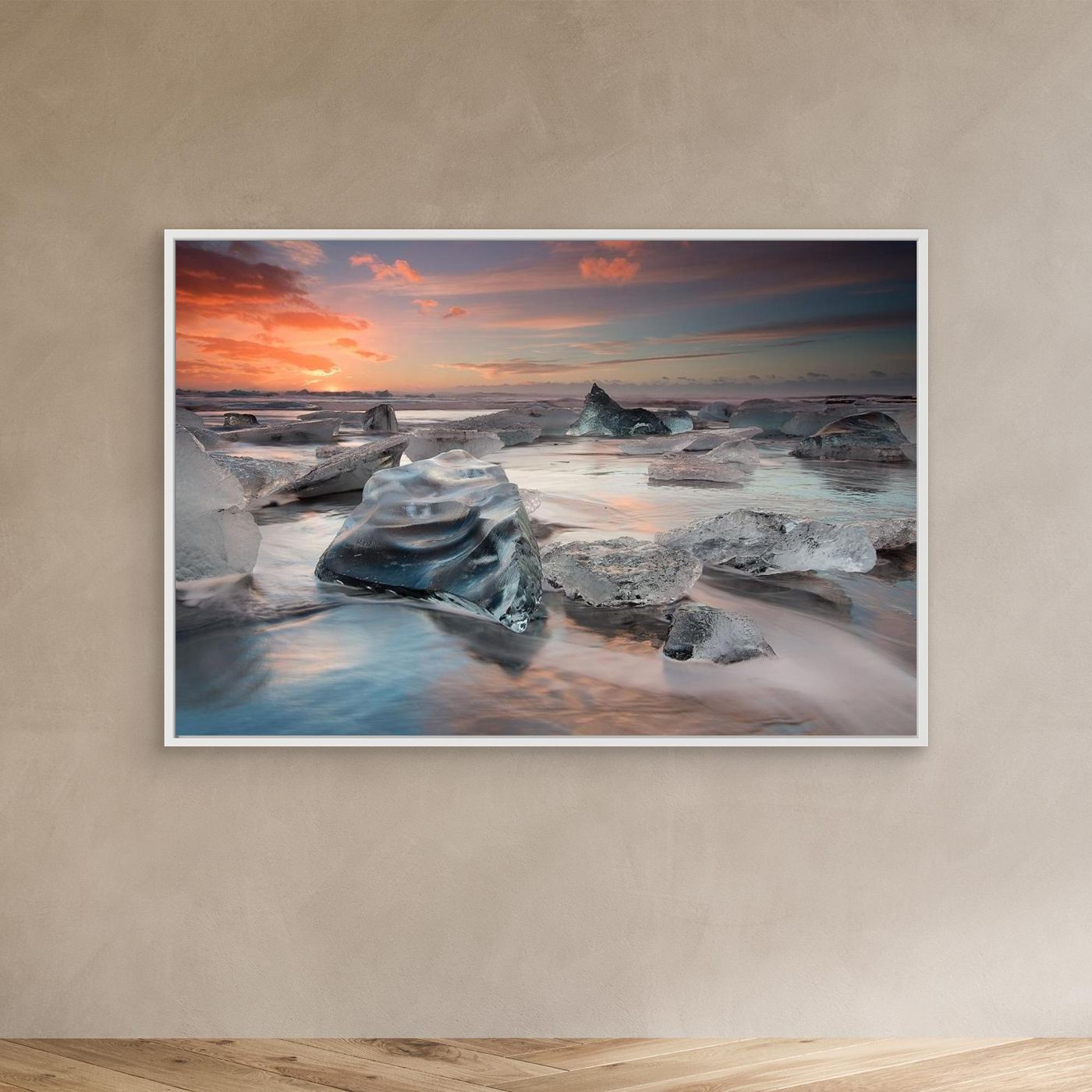 glacial lagoon beach by Massimo Baroni Canvas