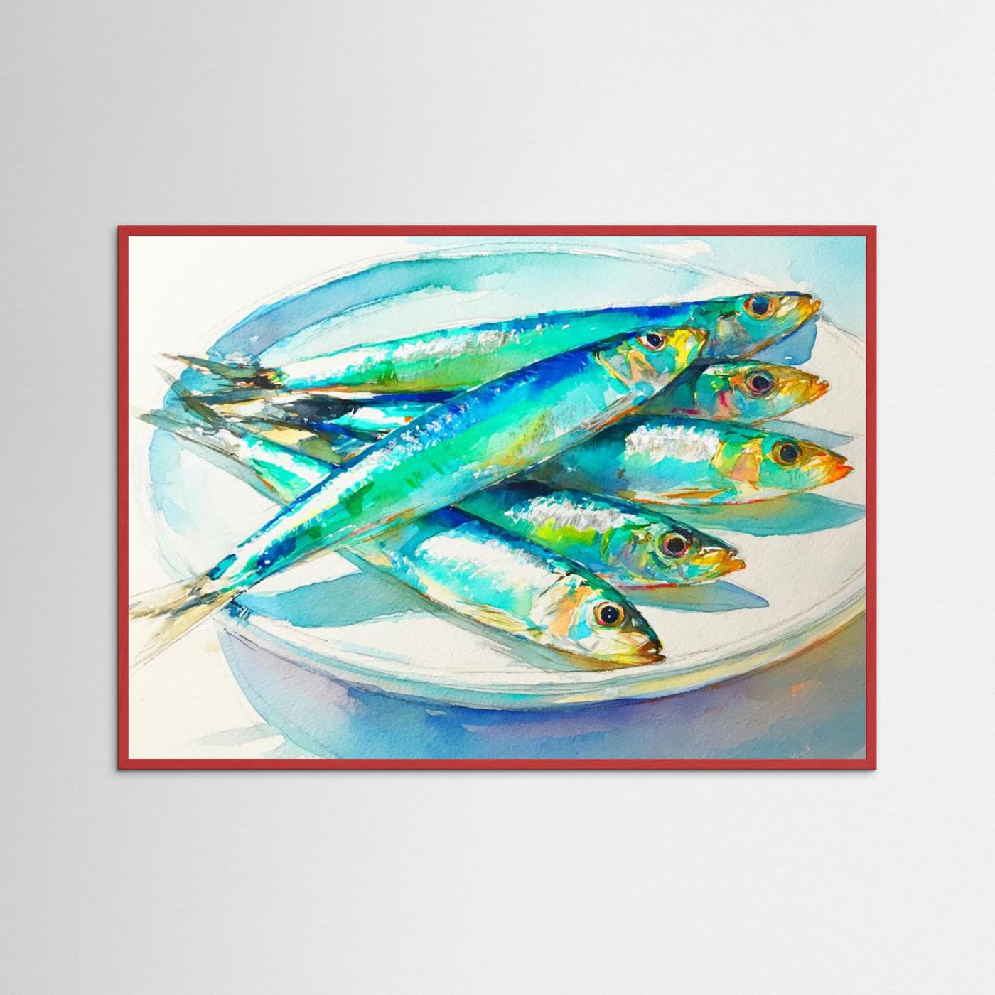 Colorful Sardines Painting by Treechild Fine Art Paper 