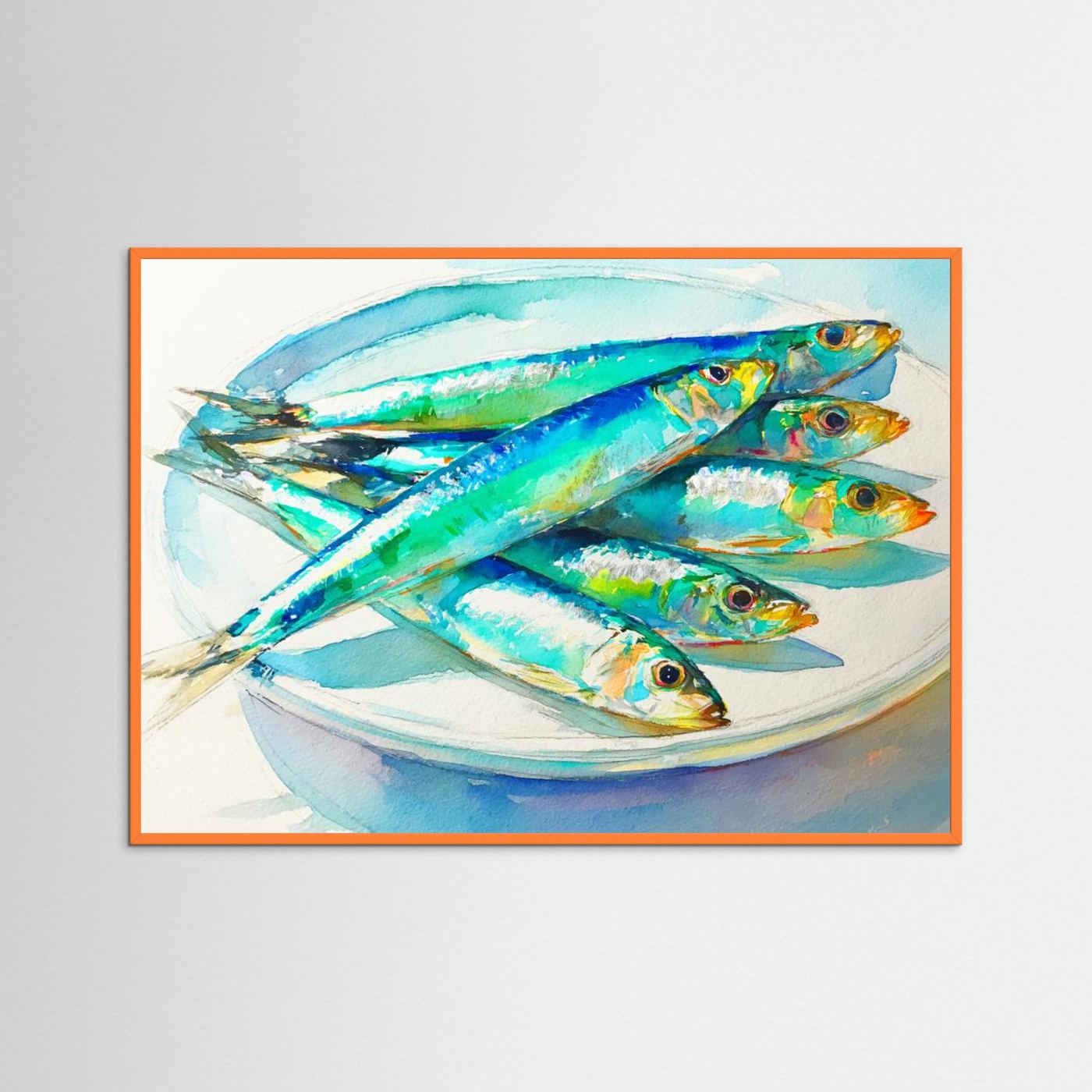 Colorful Sardines Painting by Treechild Fine Art Paper 
