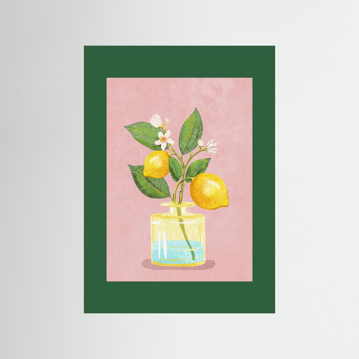 Lemon Bunch In Vase by Raissa Oltmanns Fine Art Paper 