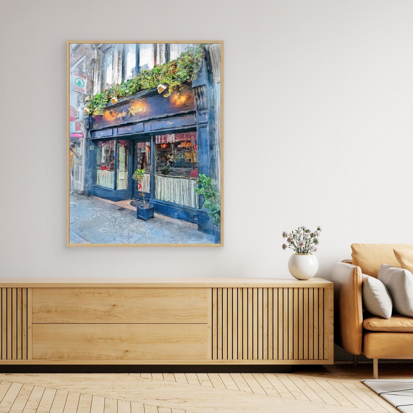 Dublin City Watercolor Art Ireland (10) by Justyna Jaszke Canvas