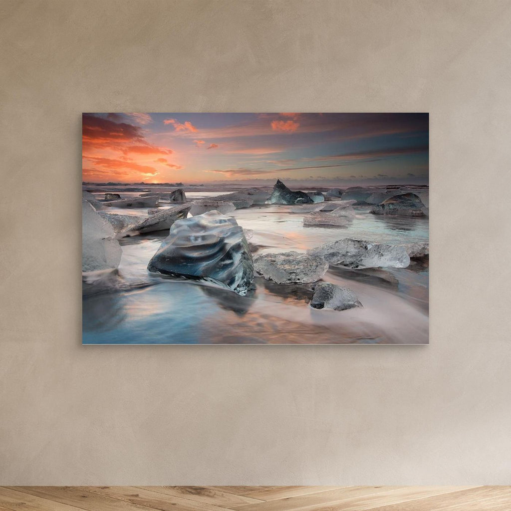 glacial lagoon beach by Massimo Baroni Canvas