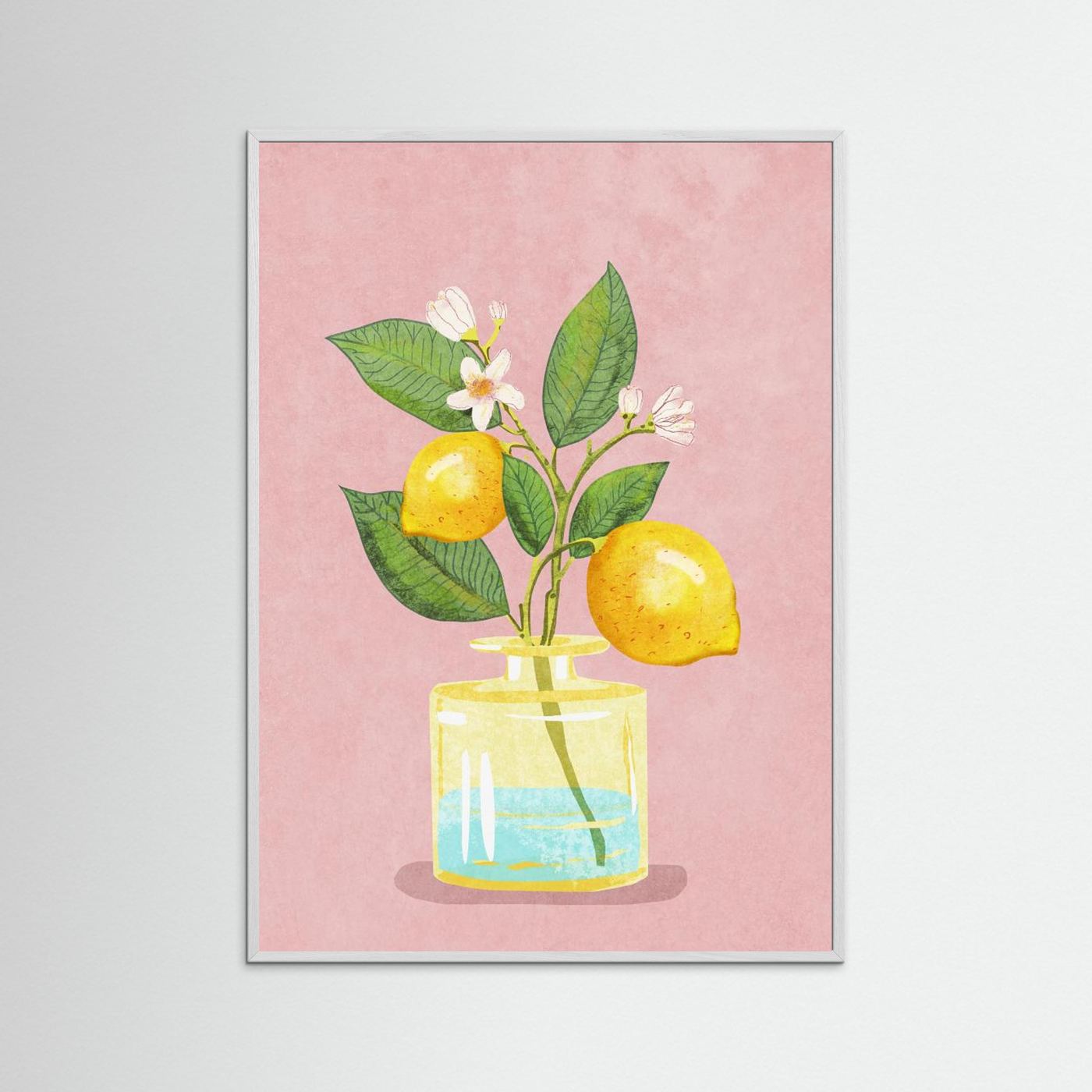 Lemon Bunch In Vase by Raissa Oltmanns Fine Art Paper 